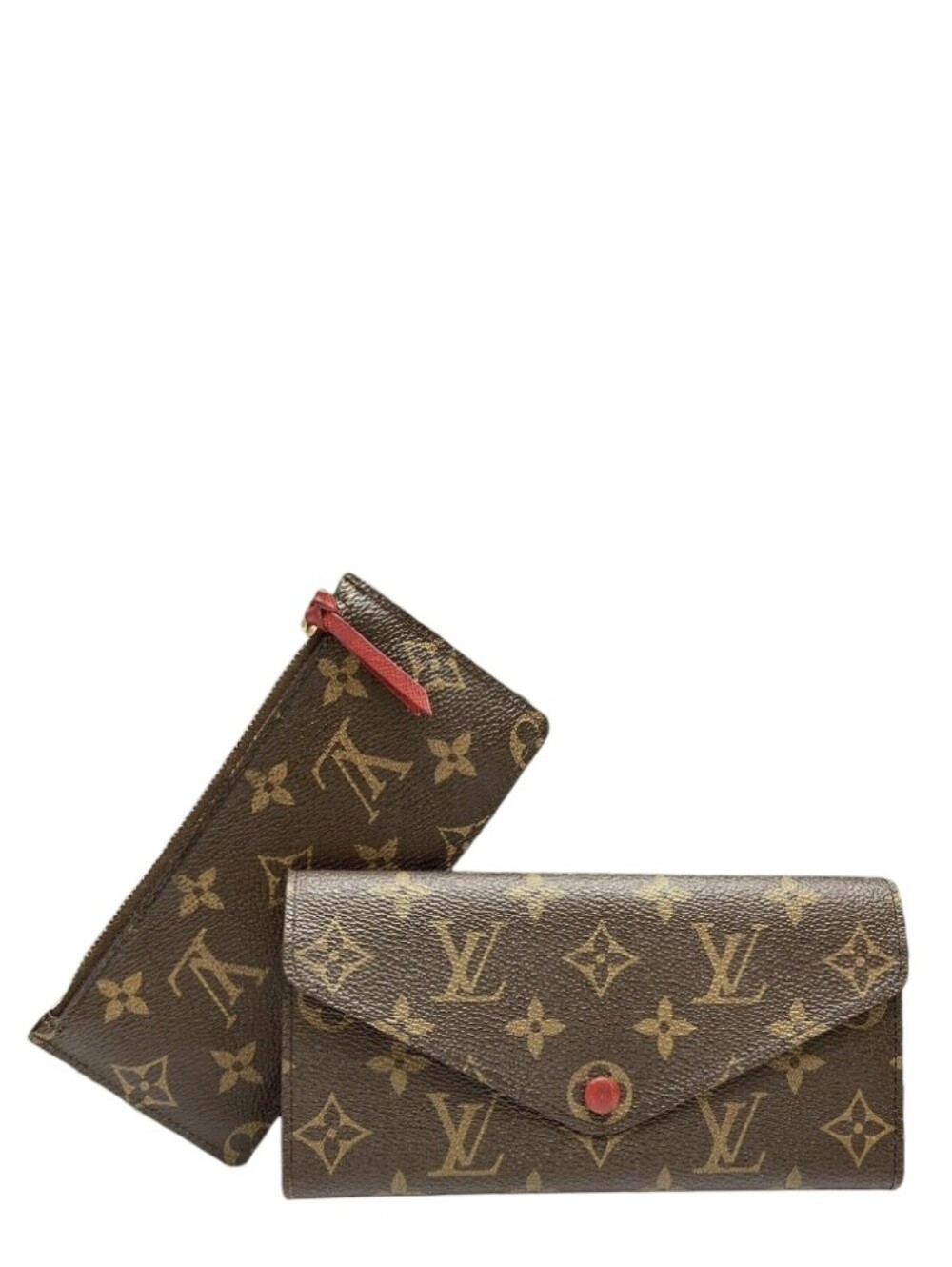 Like NEW! Louis Vuitton Monogram Josephine Wallet Fuchsia 2 IN ONE! COMES W/ COA